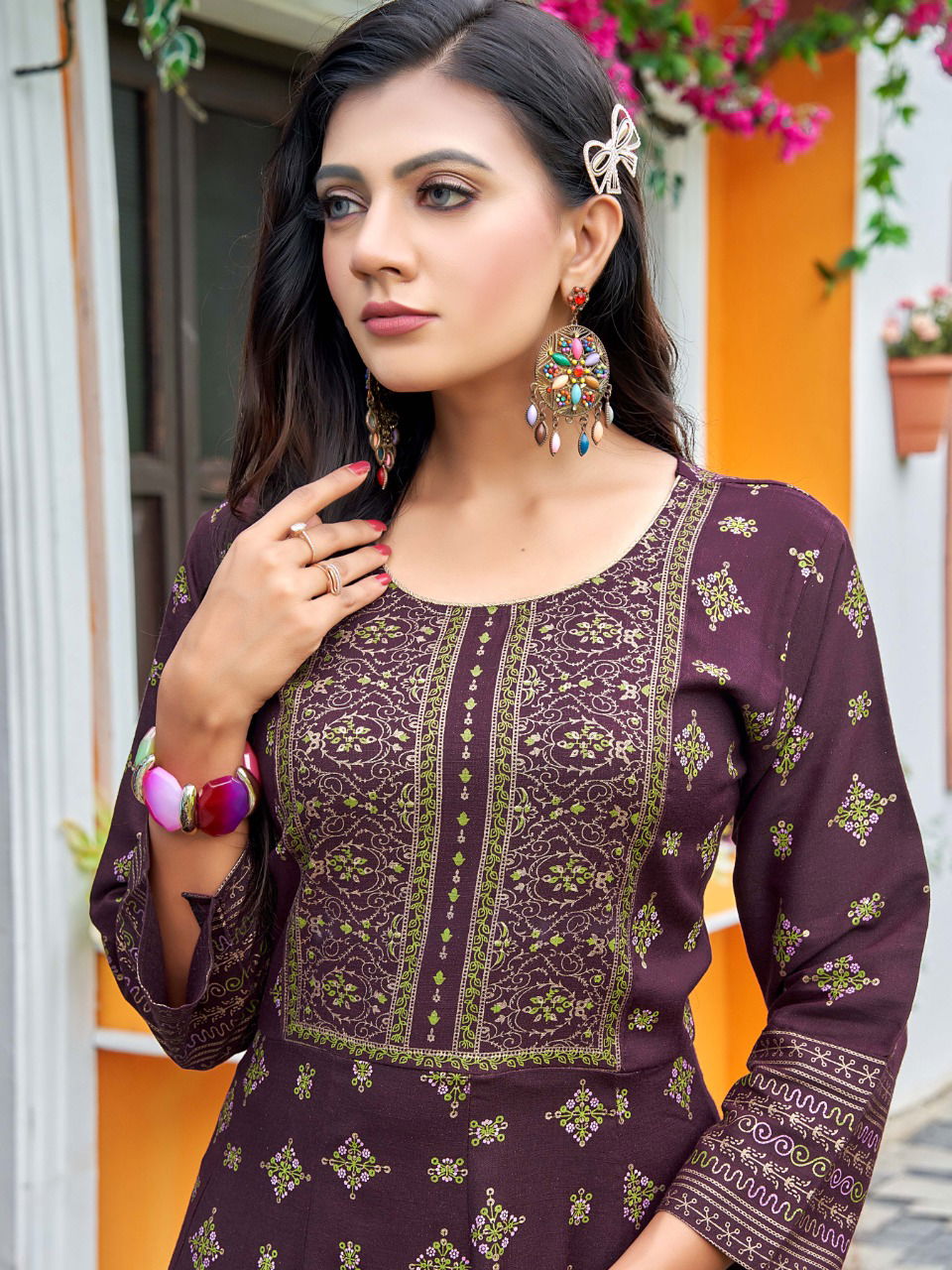 Hirwa Samantha 2 Rayon Festival Wear Long Anaraklai Kurti Collection